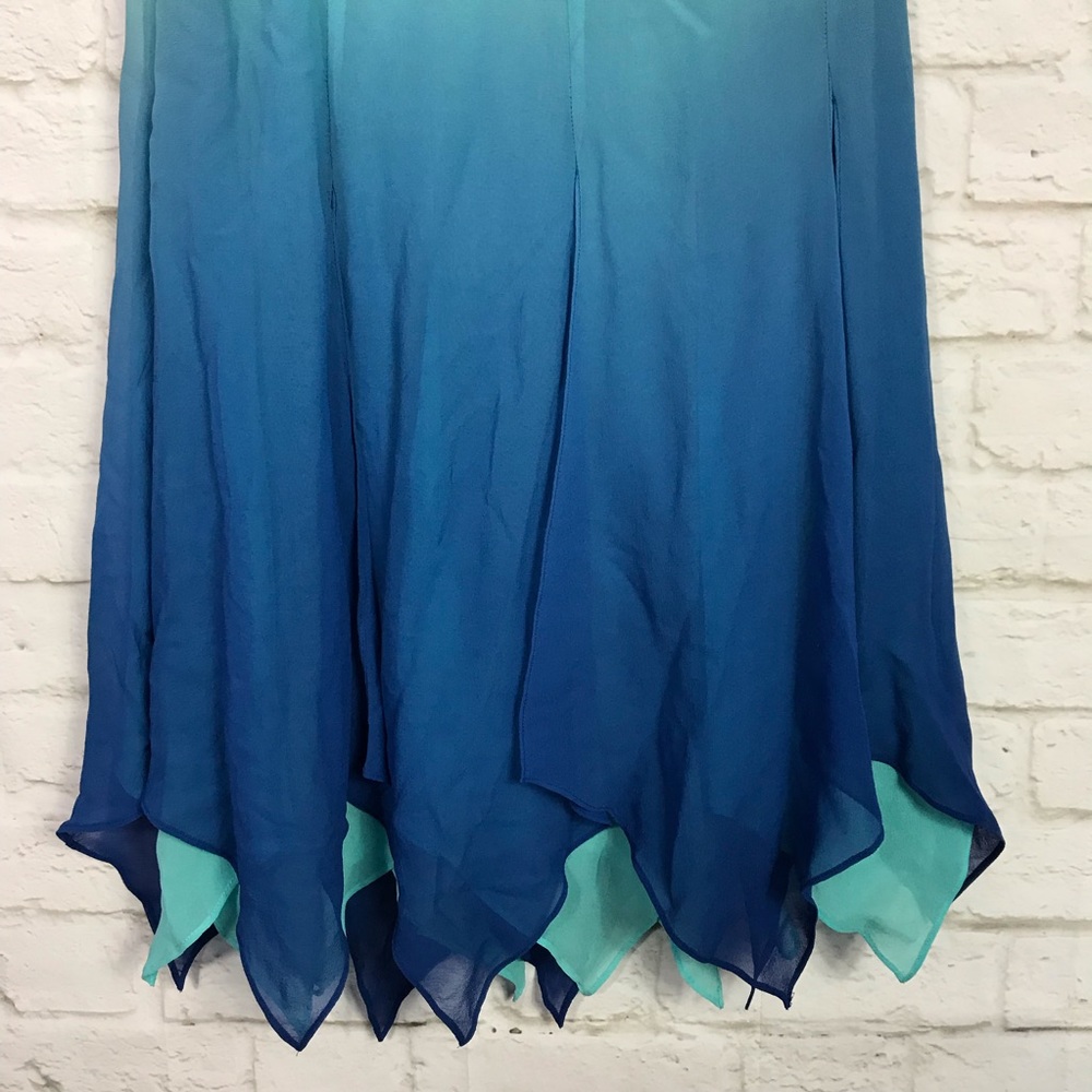 Lillie Rubin Ombré Silk Asymmetrical Cocktail Gown - Picture 4 of 8